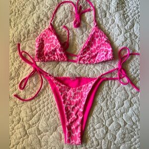 Pink cheetah bikini